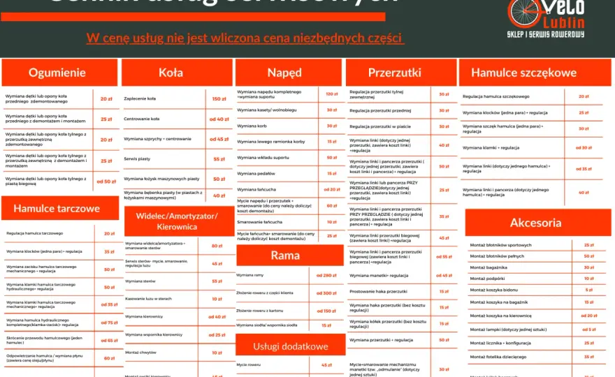 Ile kosztuje serwis roweru: kompletny cennik usług oraz przegląd cen
